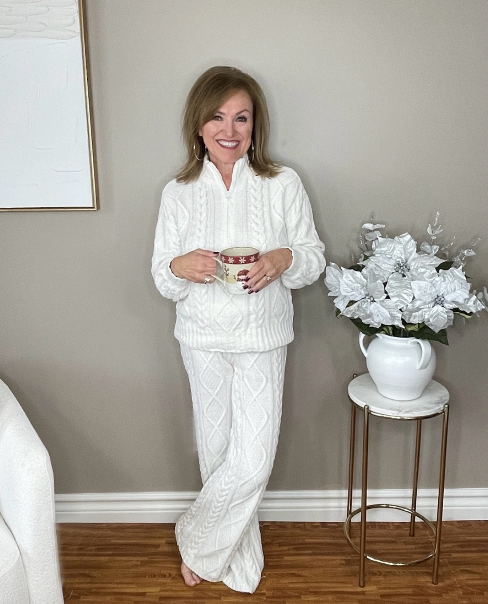 Christmas is coming quickly and why not be prepared with a cozy sweater set? Whether it’s to be cozy entertaining overnight guests or just sipping coffee on Christmas morning, a sweater set is a great option for a comfy and chic look.

My sweater set sold out, but I have links to one that is just as cozy! 

#LTKOver40 #LTKHoliday #LTKSeasonal