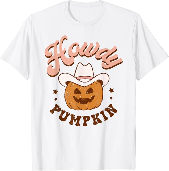 Amazon.com: Retro Howdy Pumpkin Fall Autumn Western Halloween Costume T-Shirt : Clothing, Shoes &... | Amazon (US)