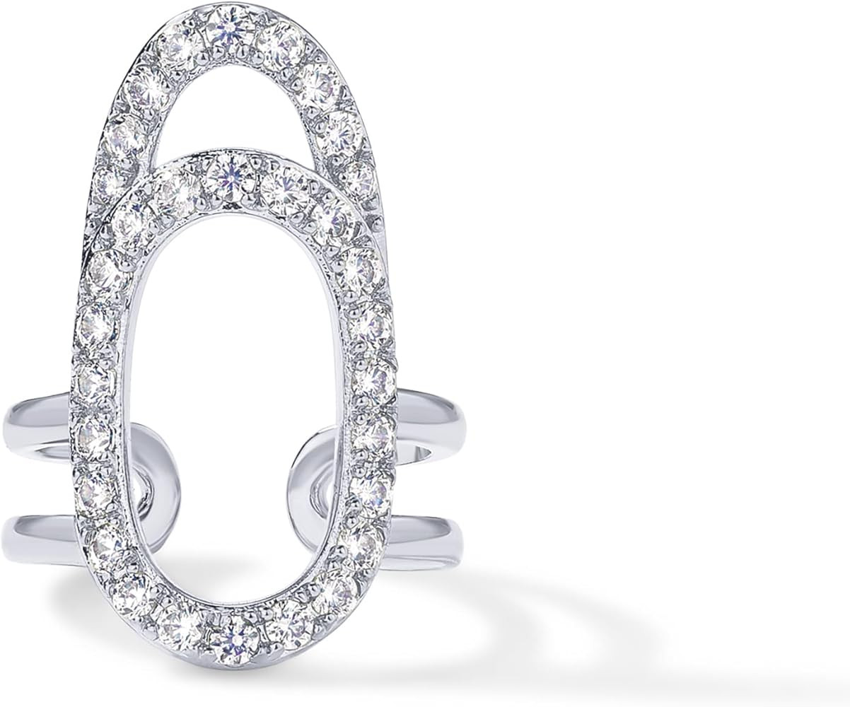 PAVOI 14K Gold Plated Manicure Nail Ring for Women | Adjustable Unique Fashion Statement Ring | Amazon (US)