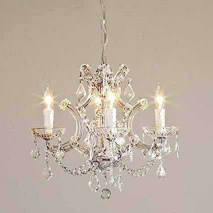 Saint Mossi Crystal Maria Therese Chandelier Lighting 4 Lights H17” W18" | Amazon (US)