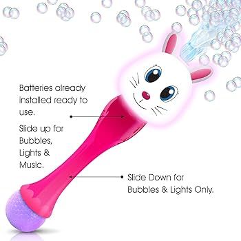 Light Up Bunny Easter Bubble Wand, 14 Inch Illuminating Blower with Thrilling LED & Sound Effect,... | Amazon (US)