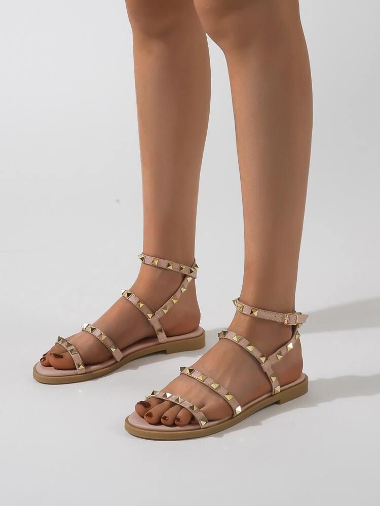 Sandalen mit Nieten Dekor und Riemen | SHEIN