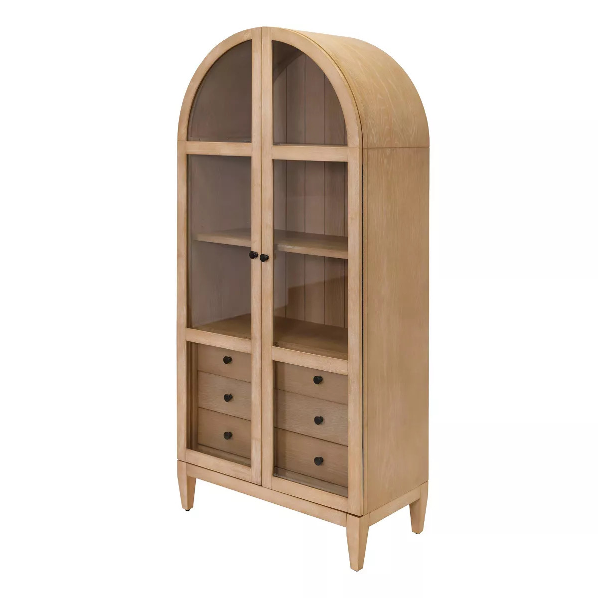 78" Modern Wood Arched Bookcase Laurel Collection Light Brown - Martin Furniture: Vertical Storag... | Target