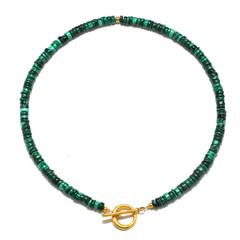Malachite Beaded Choker Necklace | Sequin