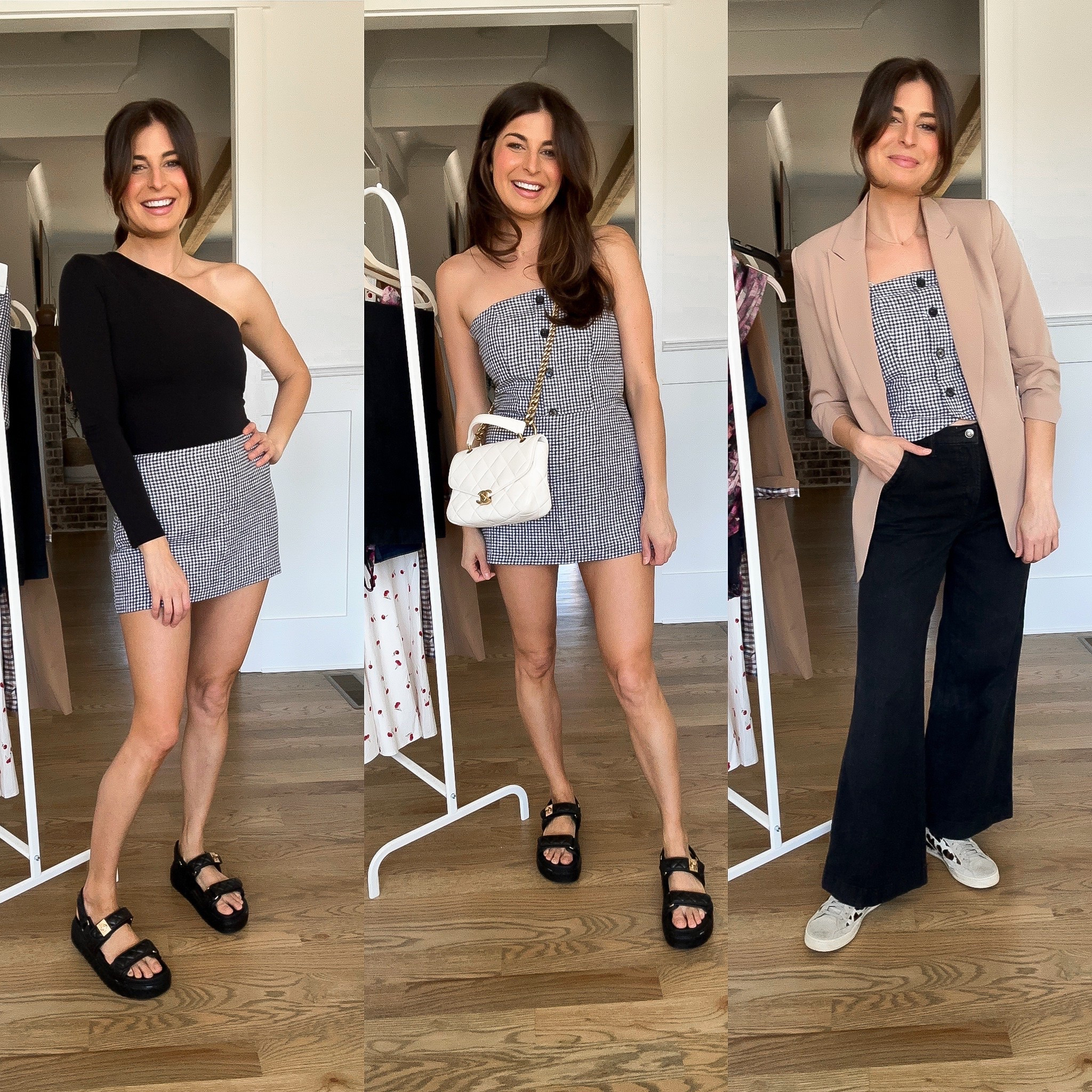 Small in black bodysuit 
Small in checked top - could size down 
Medium in skirt - needed small 
Small in blazer 
4 in jeans 


#LTKFindsUnder100 #LTKStyleTip #LTKWatchNow