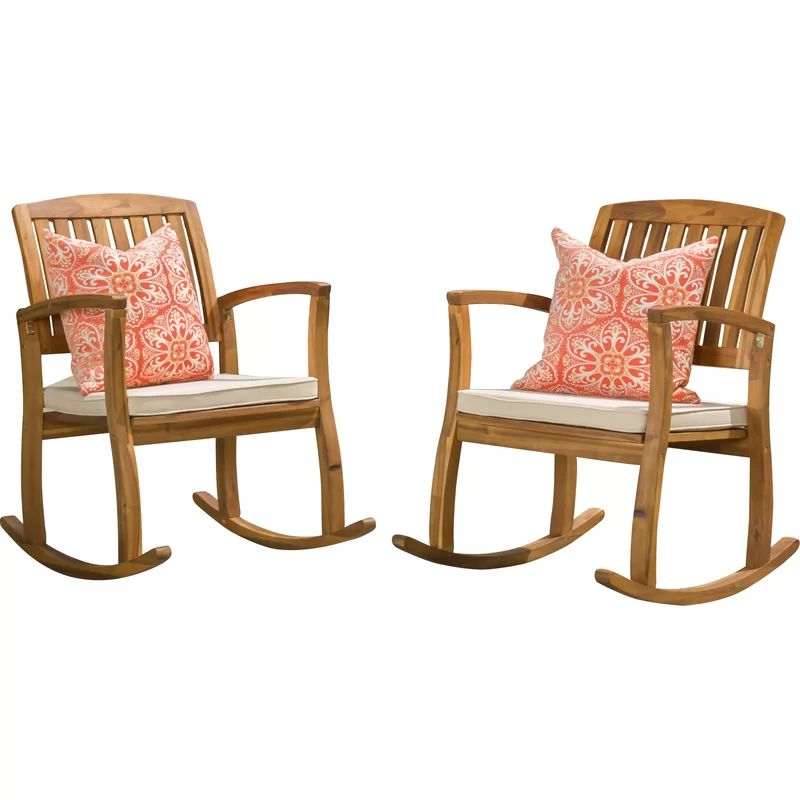 Coyne Acacia Rocking Chair with Cushion (Set of 2) | Wayfair North America