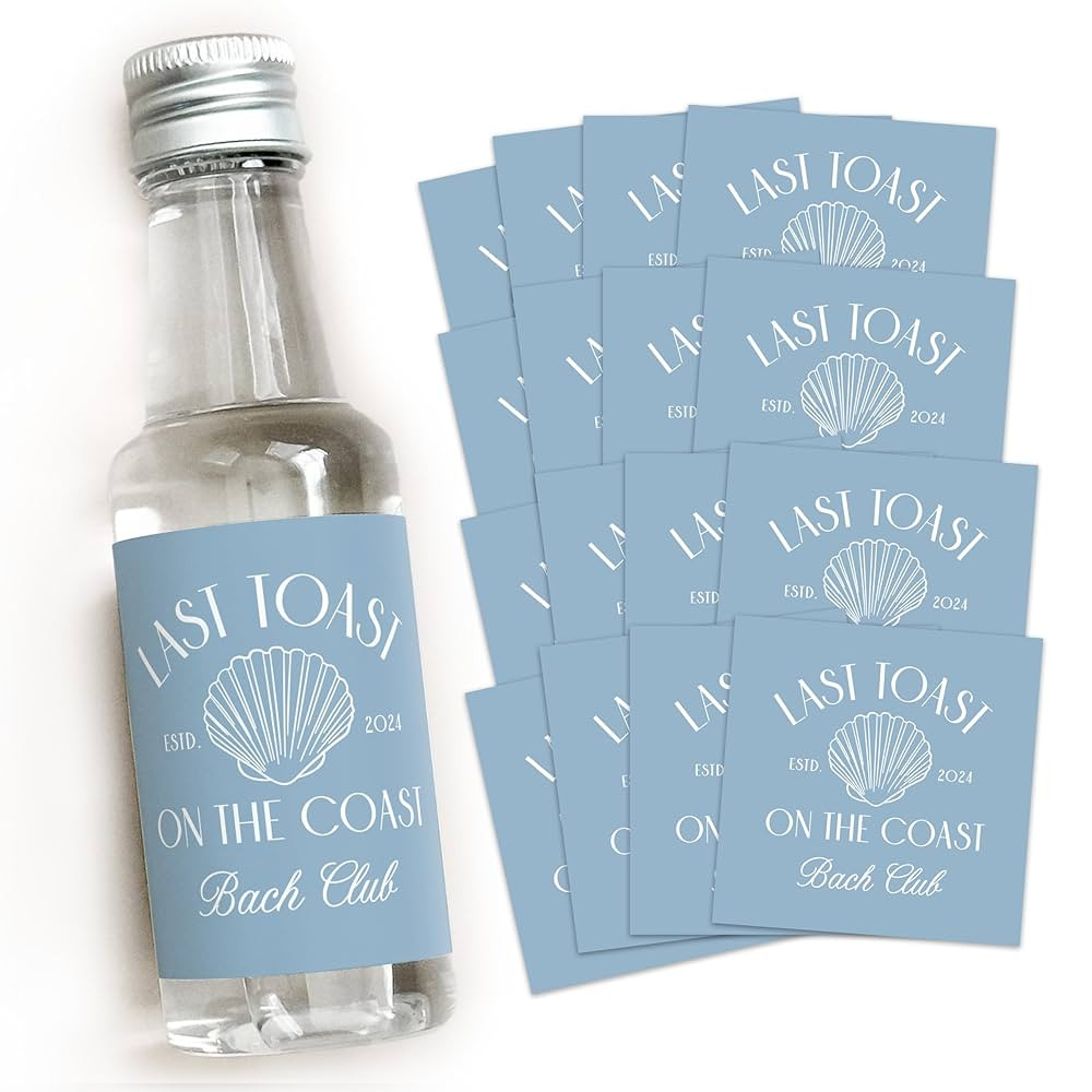 Last Toast on the Coast - 50 mL Bachelorette Liquor Labels - Coastal Bachelorette Party Favors - ... | Amazon (US)