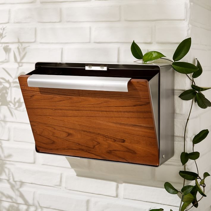 Modern Steel & Teak Mailbox | West Elm (US)