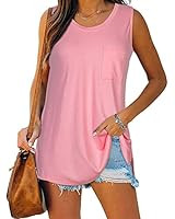 Dofaoo Workout Tank Tops for Women Round Neck Split Back Summer Yoga Tanks | Amazon (US)