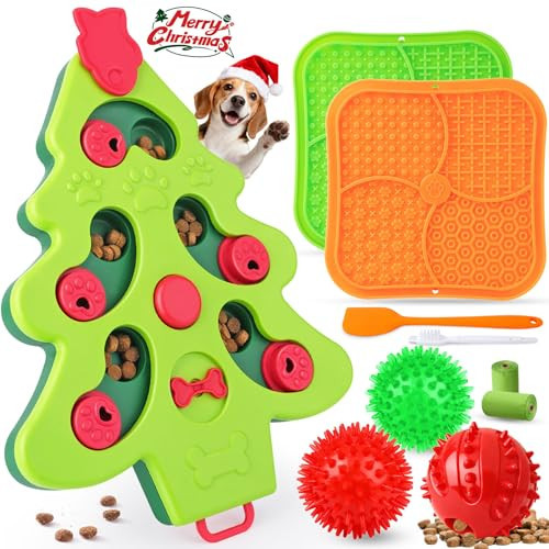 Forfon Christmas Dog Enrichment Toy Set — Interactive Dog Puzzle Toy for Mental Stimulation, Lick Mat for Slow Feeding, Squeaky & Treat Balls for Small & Medium Dogs | Amazon (US)
