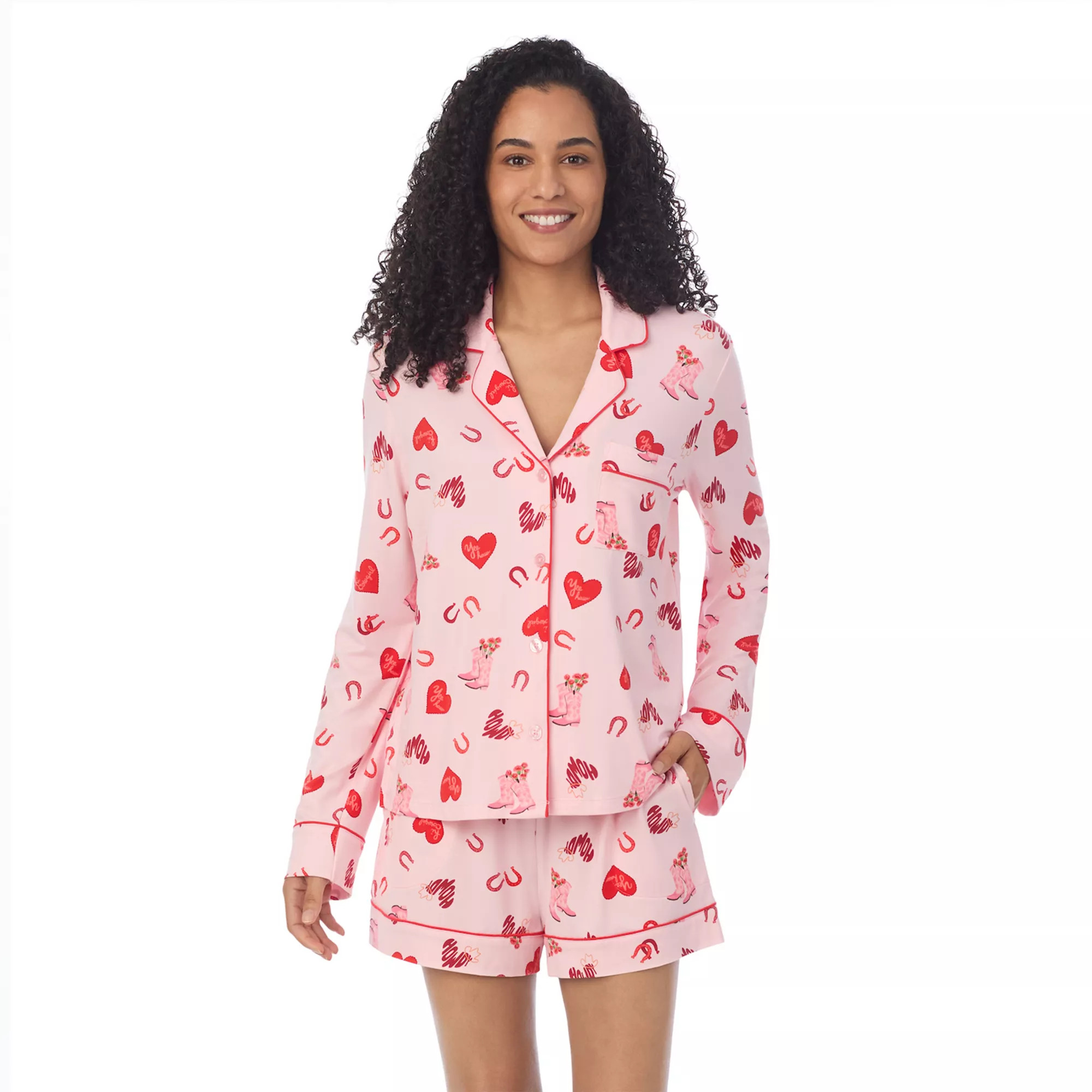 Women's Beauty Sleep Social Long Sleeve Pajama Top & Pajama Bottoms Set | Kohl's