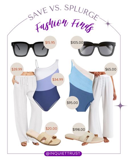 Here are some affordable alternatives for a sunglasses, swimsuit, coverup and sandals! Perfect for this coming Spring and Summer!
#savevssplurge #lookforless #resortwear #outfitinspo

#LTKstyletip #LTKSeasonal