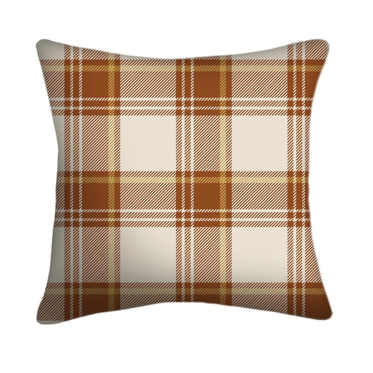 Mainstays 16" x 16" Harvest Orange Plaid Decorative Outdoor Throw Pillow | Walmart (US)