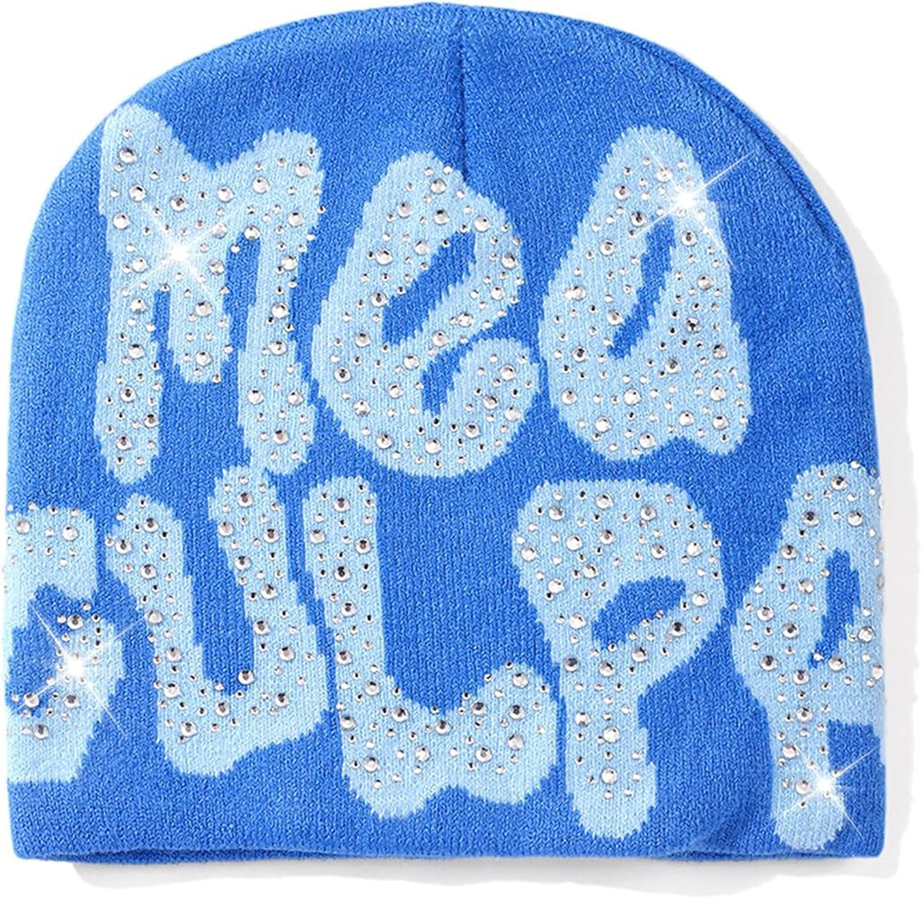 Jashlife MEA Culpa Beanies Hat with Rhinestone for Women Men, y2k Beanies Hats Hip-hop Soft Stret... | Amazon (US)