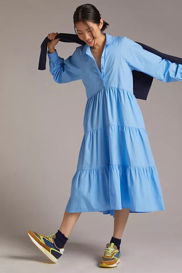 Tiered Midi Shirtdress | Anthropologie (US)