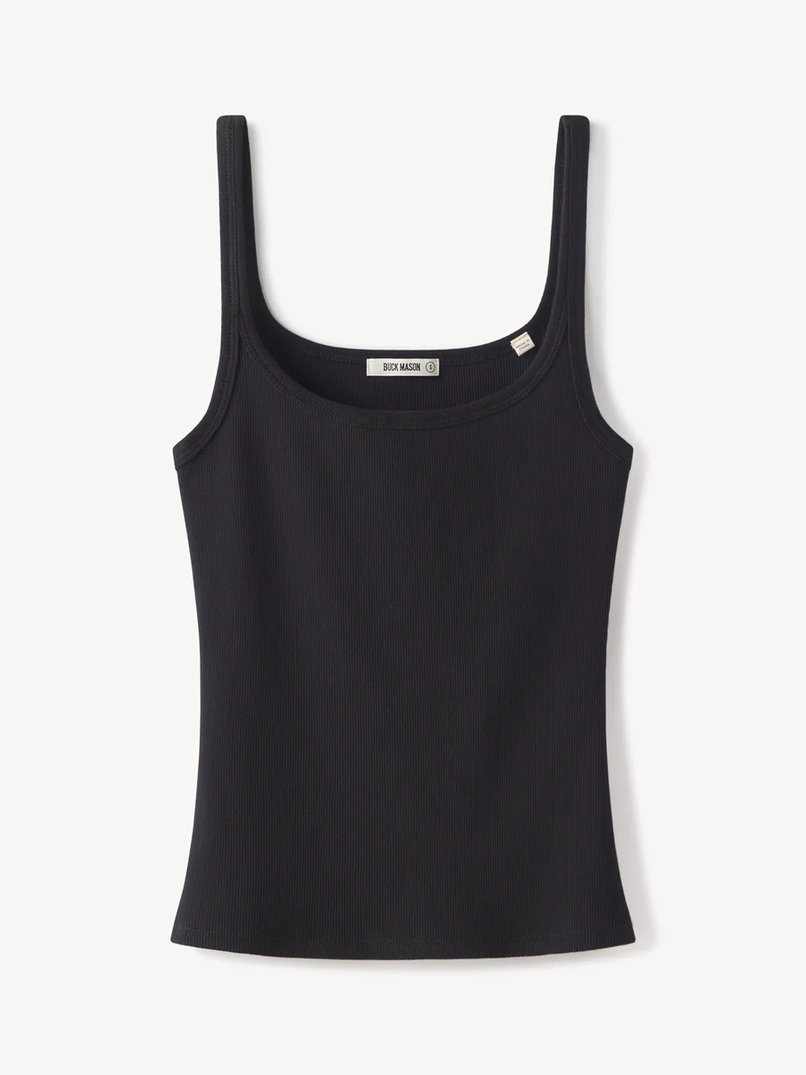 Black Surplus Rib Scoop Neck Tank - Buck Mason- Modern American Classics | Buck Mason