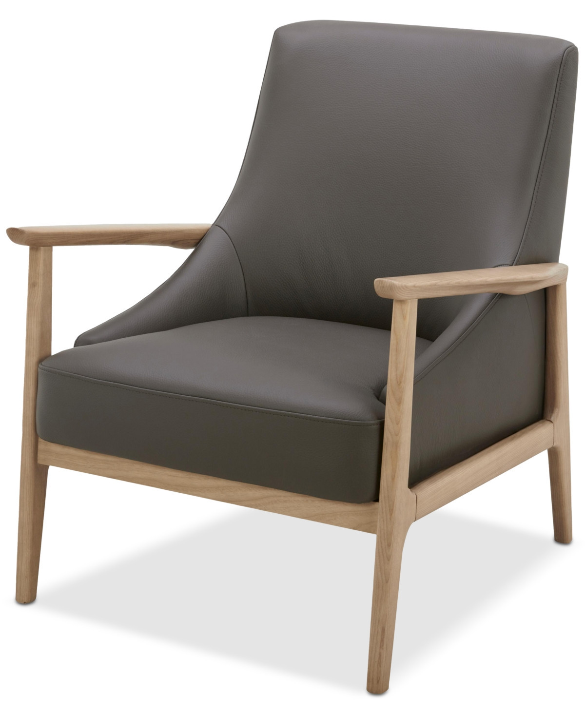 Nierling Leather Accent Chair, Exclusively at Macy's - Dark Grey | Macy's