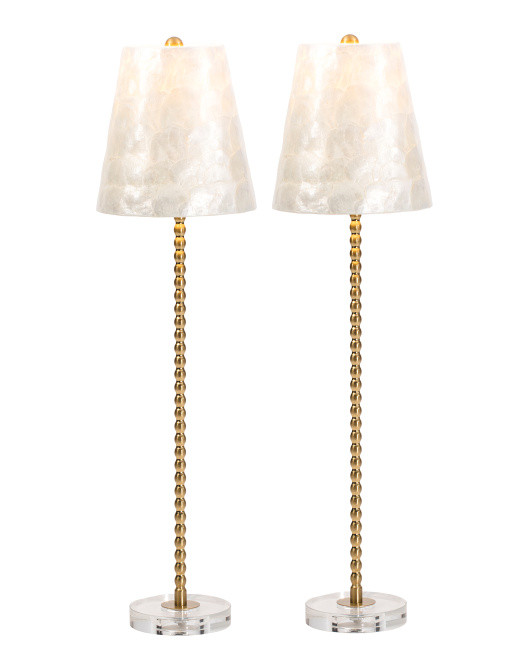 Set Of 2 32in Capiz Shade Buffet Lamps | Lighting | Marshalls | Marshalls