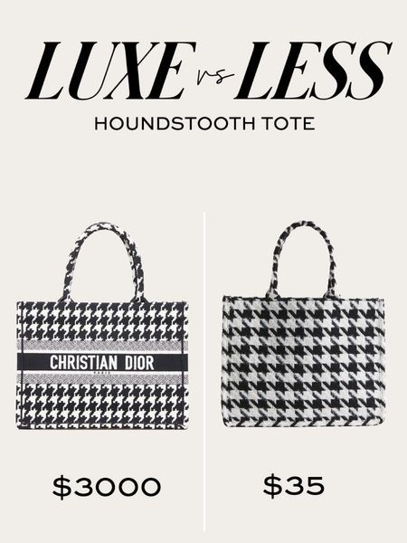 Save or splurge - Dior book tote similar 
Houndstooth tote 
#miamiamine



#LTKstyletip #LTKitbag #LTKunder100