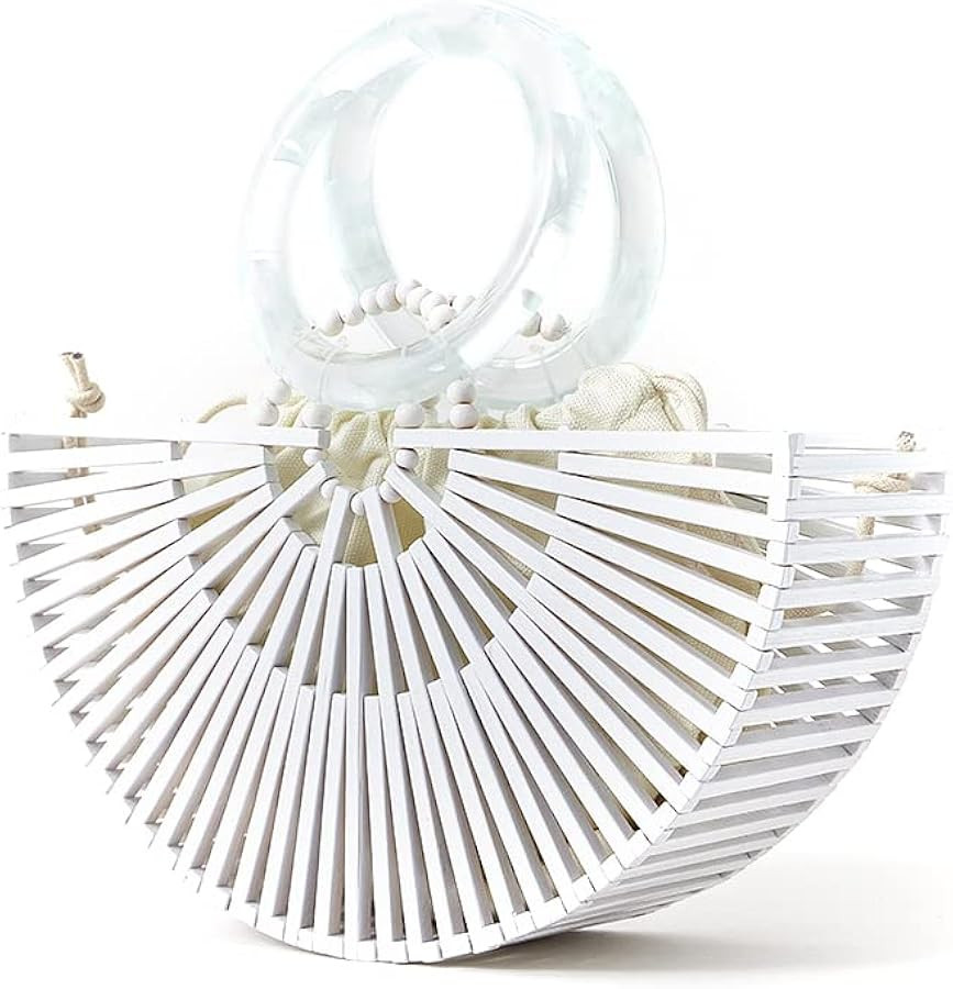 Amazon.com: VAKAER Women Bamboo Purse Summer Beach Tote Bag Handmade Small Handbag with Inner bag... | Amazon (US)