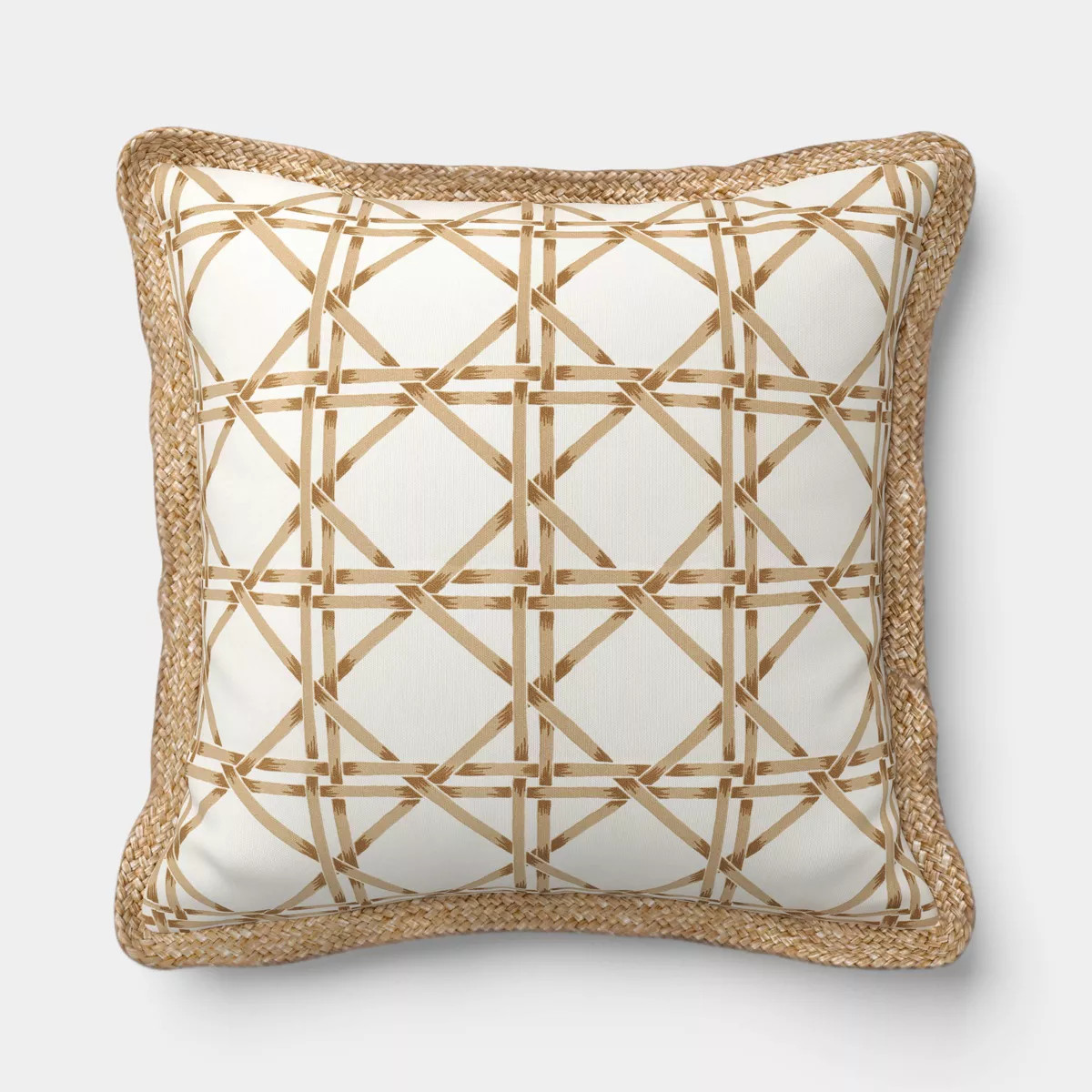 18" Square Geo Texture Outdoor Throw Pillow Brown - Threshold™ | Target