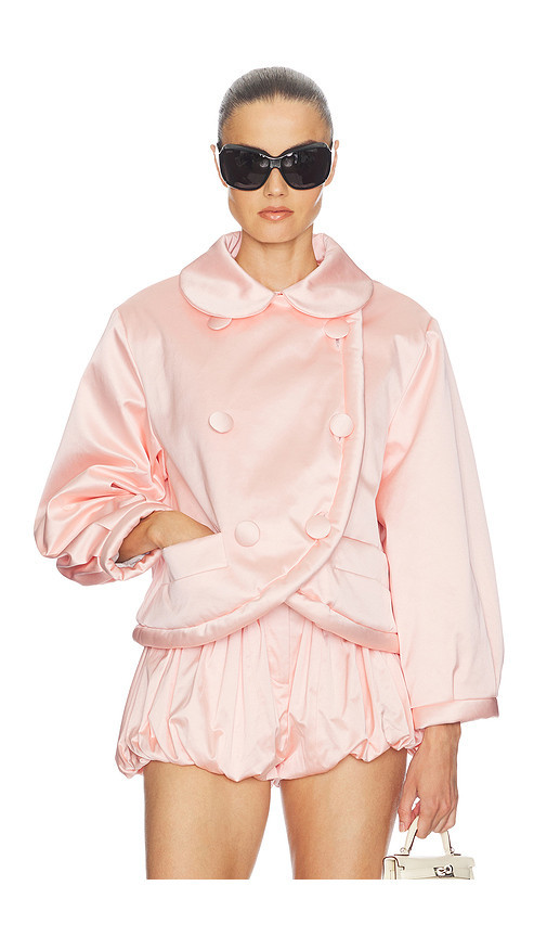 Helsa Sateen Puff Jacket in Shell Pink. Size XS | Revolve Clothing (Global)