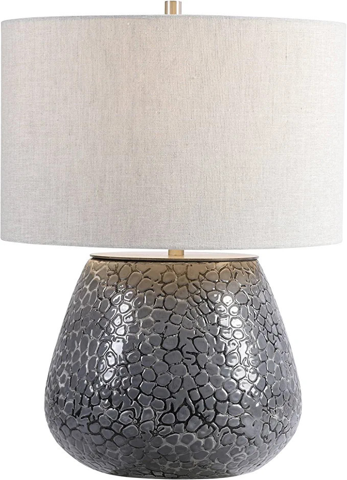 Uttermost Pebbles Metallic Charcoal Gray Finish Ceramic Table Lamp | Amazon (US)