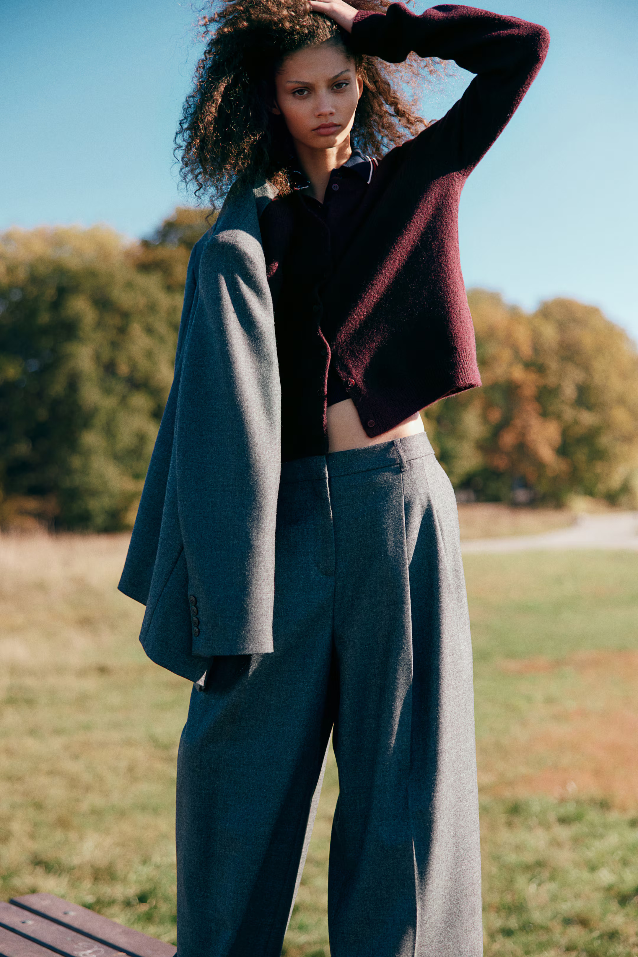 Knitted cardigan - Burgundy - Ladies | H&M GB | H&M (UK, MY, IN, SG, PH, TW, HK)