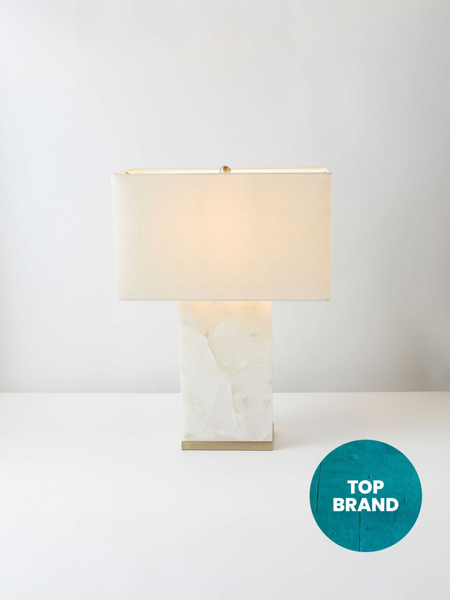 26in Square Alabaster Table Lamp | HomeGoods