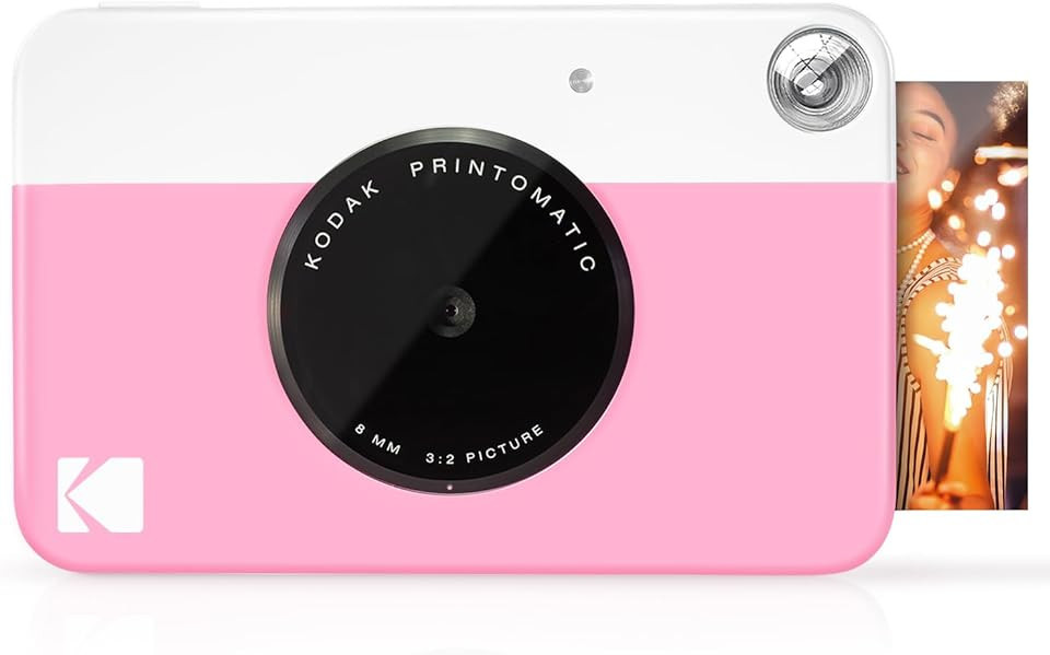 KODAK Printomatic Digital Instant Print Camera • Full Color Prints On ZINK 2x3" Sticky-Backed Photo Paper • Pink • Print Memories... | Amazon (US)
