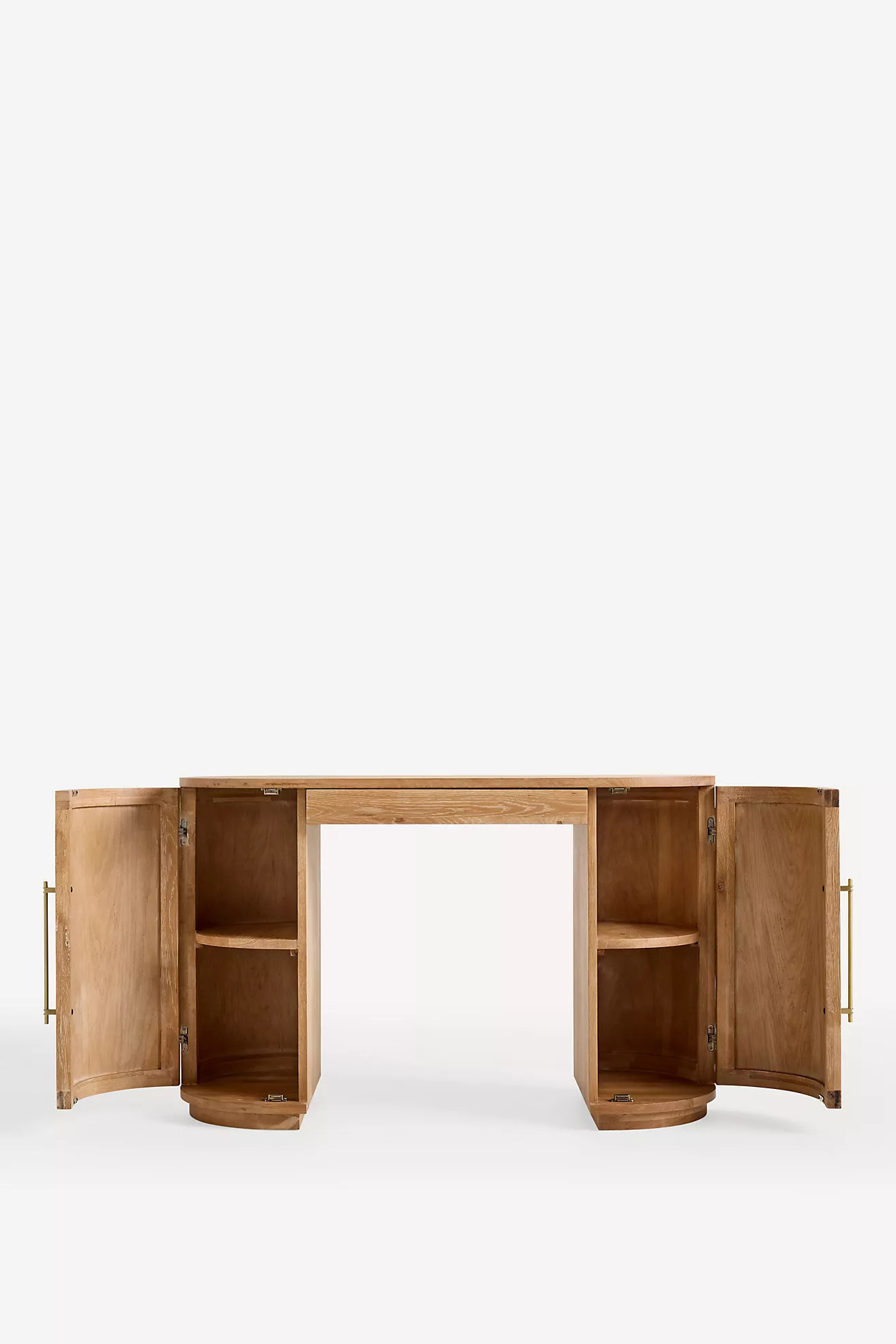 Sienna Oak Wood Executive Desk | Anthropologie (US)