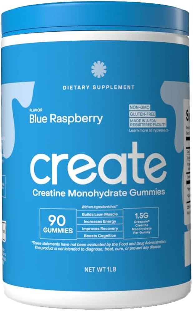 Create Creatine Monohydrate Gummies for Men & Women, Boost Focus, Strength, and Endurance, Anti-M... | Amazon (US)