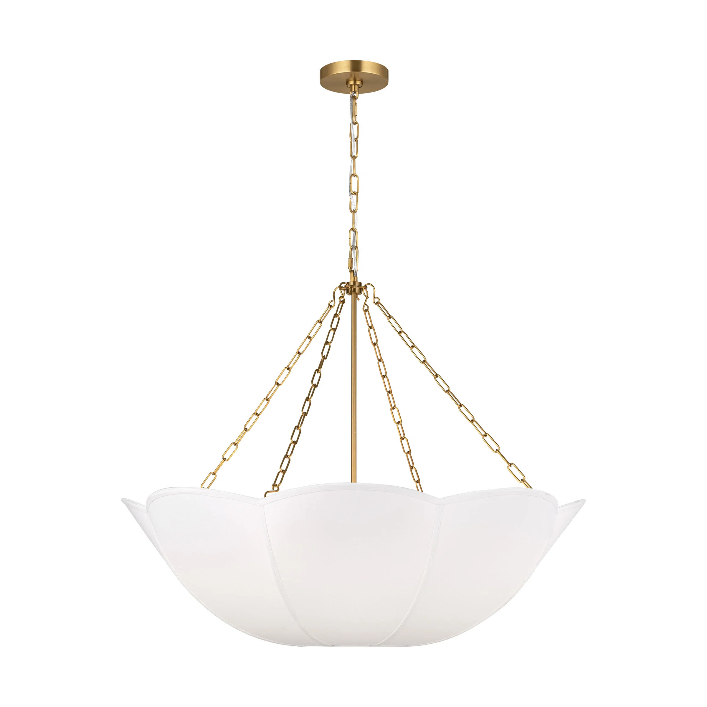 Alexa Hampton Stassi Dining Room Chandelier With White Linen Shade | Birch Lane