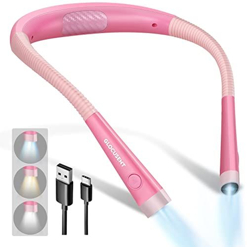 Glocusent LED Neck Reading Light, Book Light for Reading in Bed, 3 Colors, 6 Brightness Levels, B... | Amazon (US)