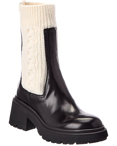 Jimmy Choo Tamia Leather & Cable Knit Boot | Gilt & Gilt City