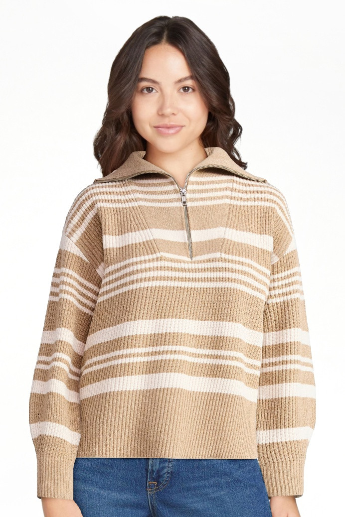 Free Assembly Women's and Women's Plus Half Zip Sweater with Long Sleeves, Midweight, Sizes XS-4X | Walmart (US)