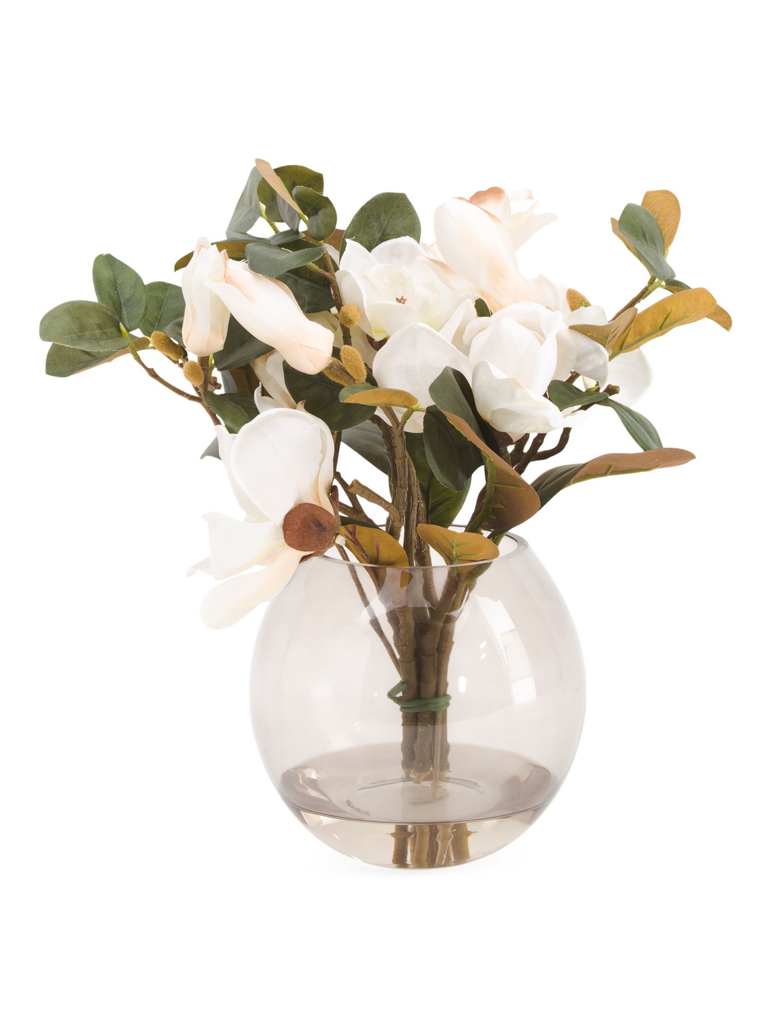 13in Magnolia In Glass Vase | TJ Maxx