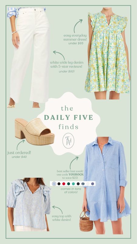 4/1 Daily 5 Finds ☀️

Easy dresses, affordable white denim, summer heels, spring tops, and more! 

#LTKfindsunder100 #LTKSeasonal #LTKfindsunder50