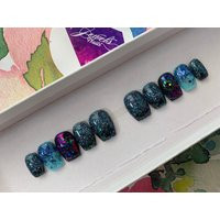 Mermaid in The Galaxy | Gel Overlay Reusable Press On Nails Jewels | Etsy (US)