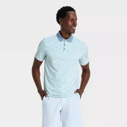 Men's Short Sleeve Textured Polo Shirt - All In Motion\u2122 True White XXL | Target
