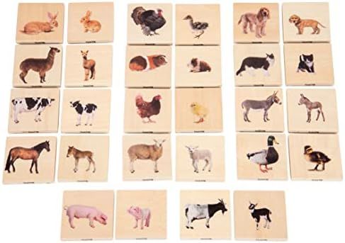 TickiT-73406 Domestic Animal Family Match - Set of 28 - Real Pictures - Animal Memory Game with P... | Amazon (US)