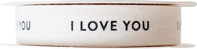 Sisterly Market I Love You, Cotton Herringbone Custom Ribbon Natural 10 Yards, 58 | Amazon (US)