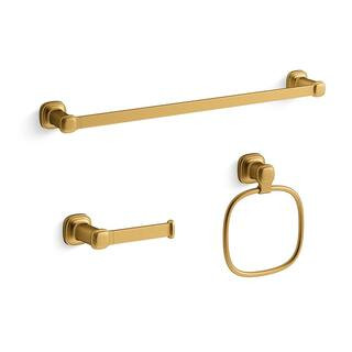 KOHLER Numista 3-Piece Bath Hardware Set in Vibrant Brushed Moderne Brass R30665-2MB - The Home D... | The Home Depot