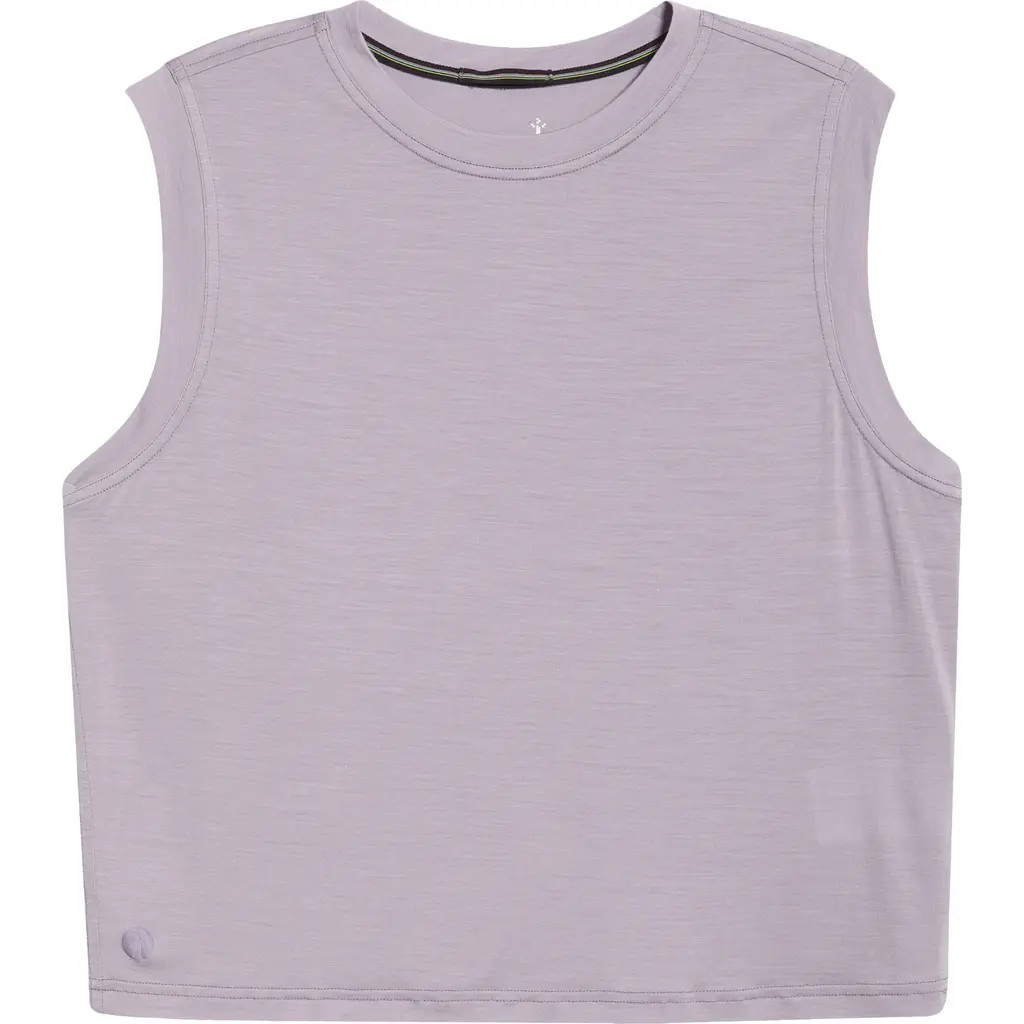 Smartwool Active Ultralite Crop Tank in Purple Storm at Nordstrom, Size Large | Nordstrom