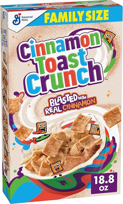 Cinnamon Toast Crunch Breakfast Cereal, Family Size, 18.8 oz | Amazon (US)