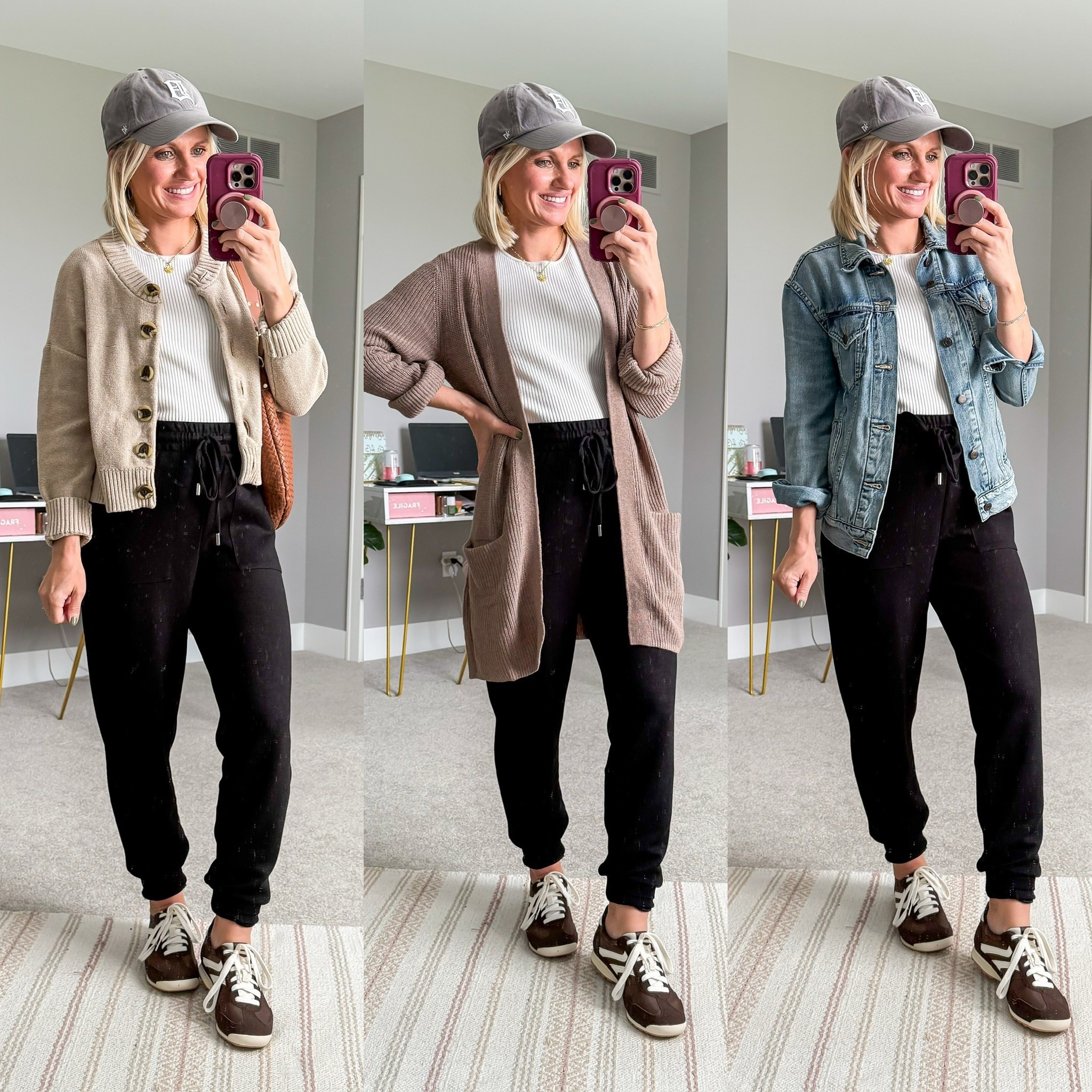 Fall outfits with black joggers. 

#LTKPetite #LTKOver40 #LTKSeasonal