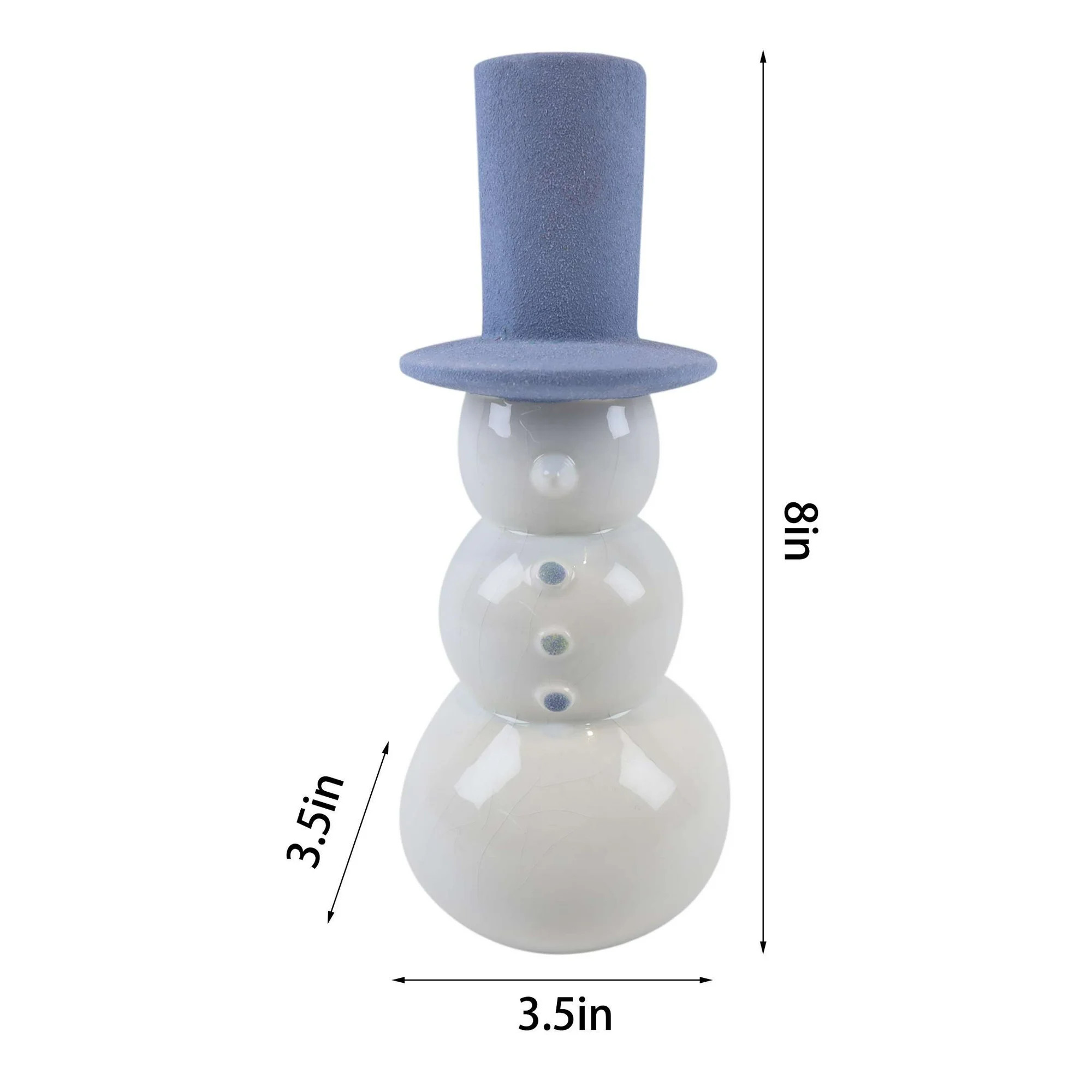 Ceramic Snowman Christmas Tabletop Decoration, Blue and White, 8", by Holiday Time | Walmart (US)