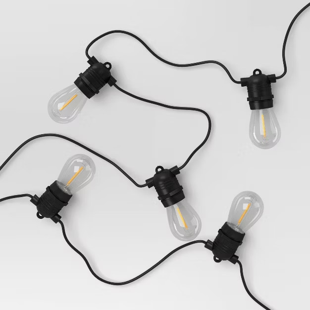 Solar LED String Lights with Edison Bulbs - Black Wire - Smith & Hawken™ | Target