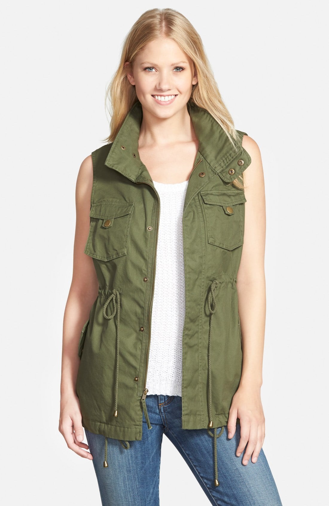 Cotton Twill Military Vest | Nordstrom