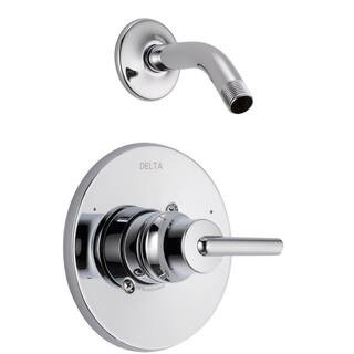 Delta Trinsic 1-Handle Wall Mount Shower Faucet Trim Kit in Chrome (Valve and Showerhead Not Incl... | The Home Depot